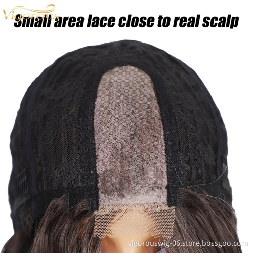 U Part Lace Front Long Wavy Highlight Ombre Blonde Premium Curly Heat Resistant High Quality Wholesale Synthetic Wig Women Use